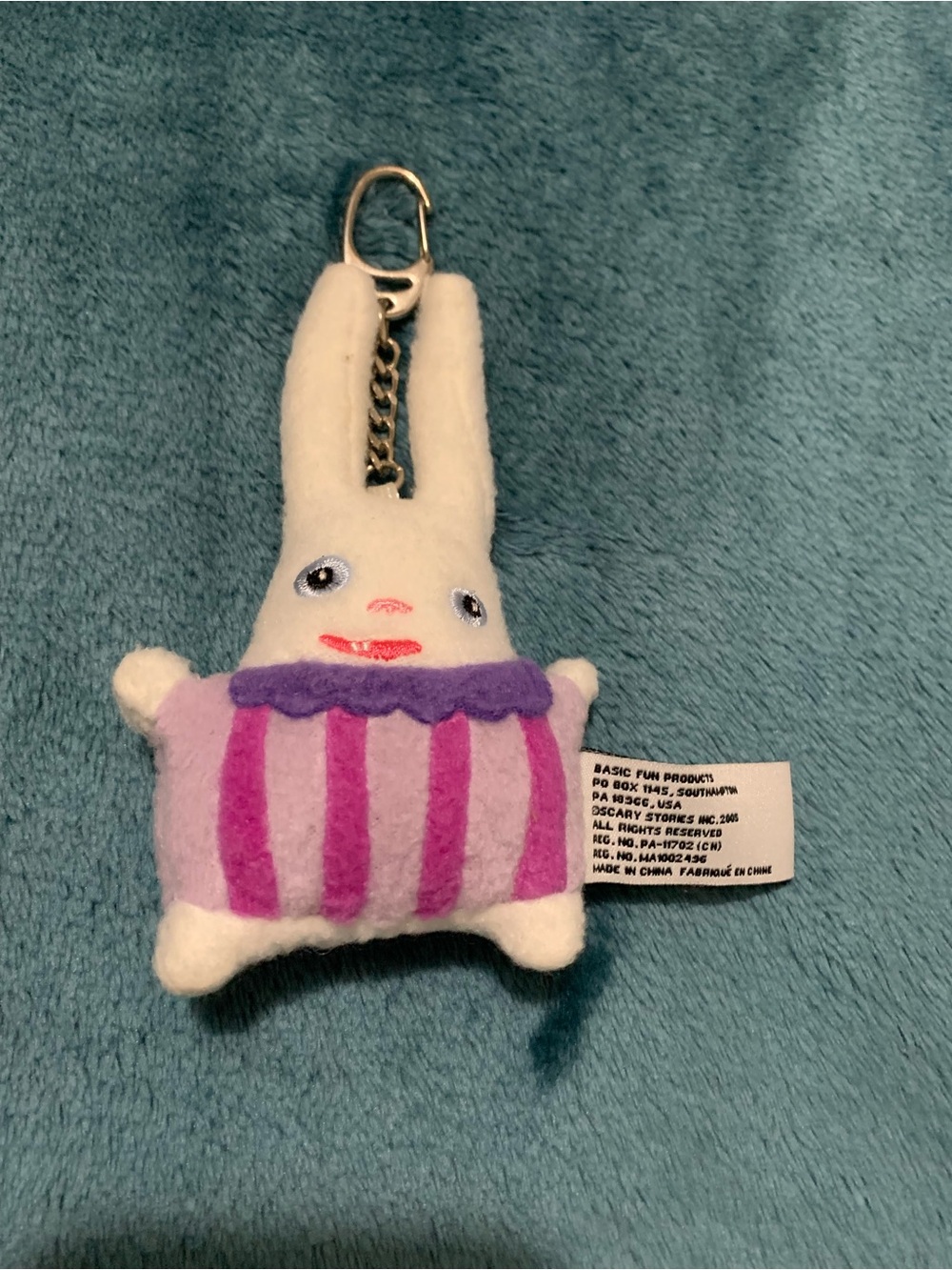 Vintage Scary Stories Naughty Pets Cousin Louise Plush Keychain Bunny Bag Clip